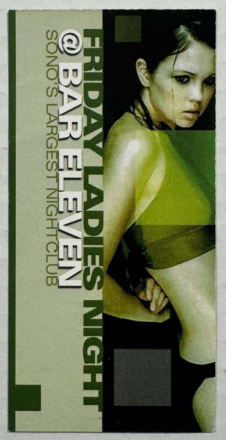 Bar Eleven — Ladies Night — flyer, Circa 93–95, South Norwalk, CT