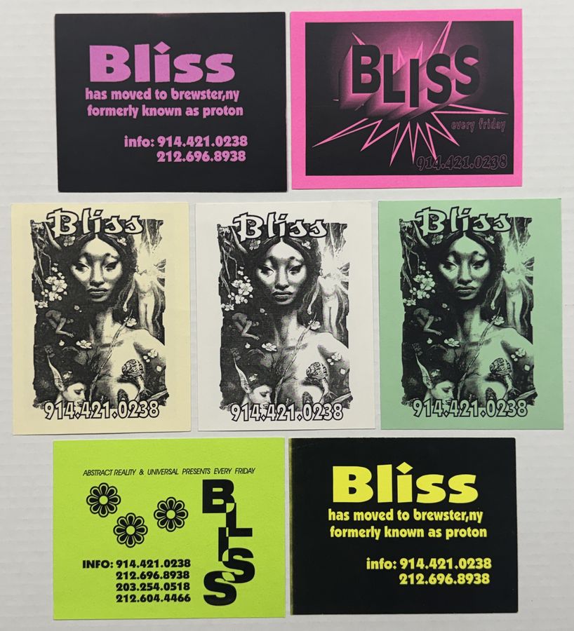 Bliss — the Friday passes — flyer, March – May 1995, Brewster, NY
