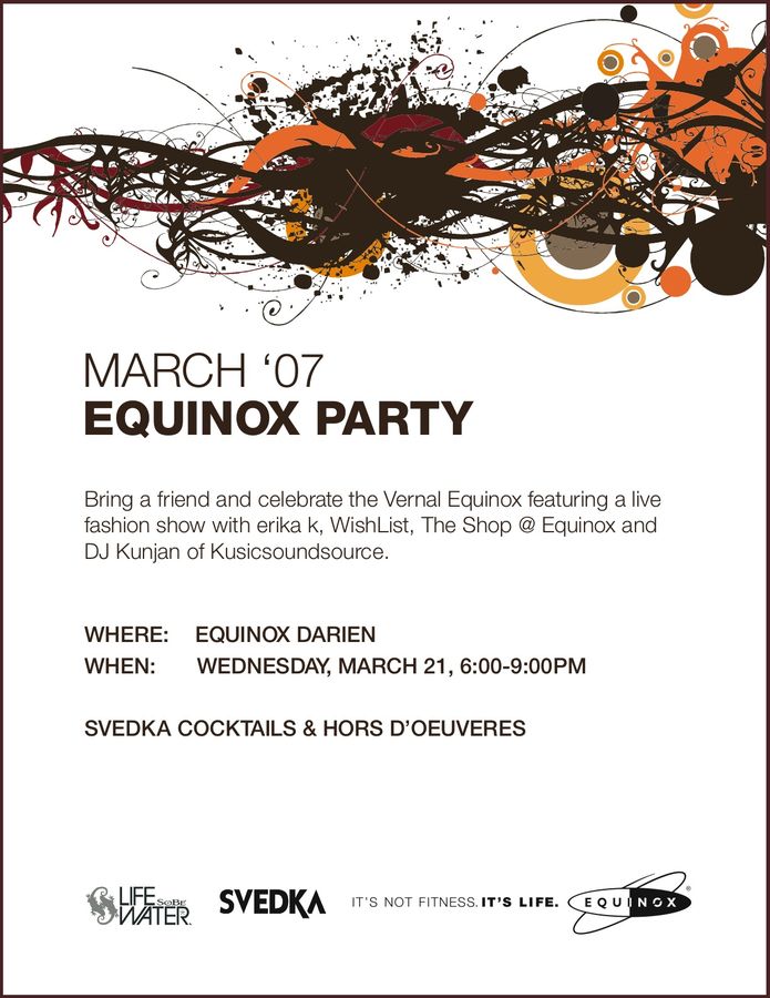Equinox Party — March '07 — flyer, March 21, 2007, Darien, CT