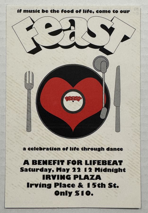 Feast — A Benefit for LifeBeat — flyer, May 22, 1993, New York, NY