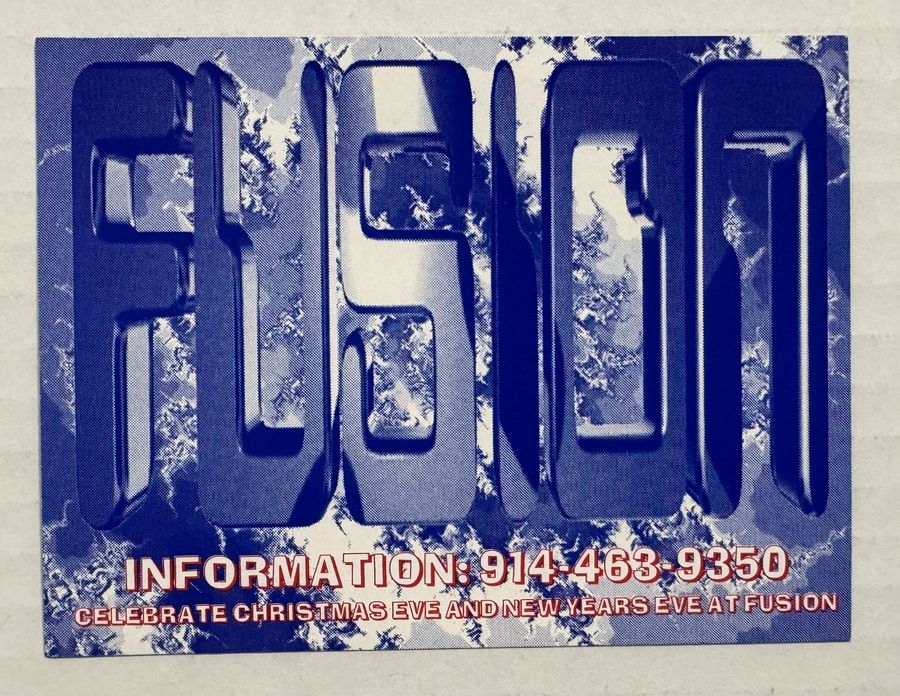 Fusion — Every Friday, Holiday Run — flyer, November 27 – December 17, 1993, New Paltz, NY