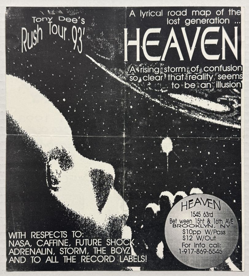 Heaven — flyer, 1993, Brooklyn, NY