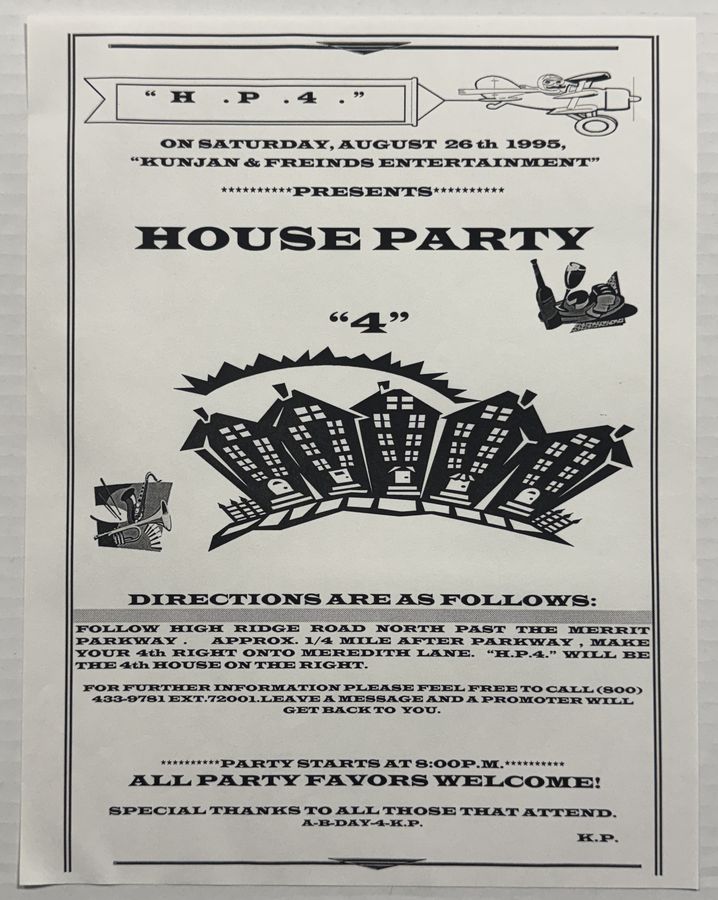 House Party 4 — flyer, August 26, 1995, Stamford, CT
