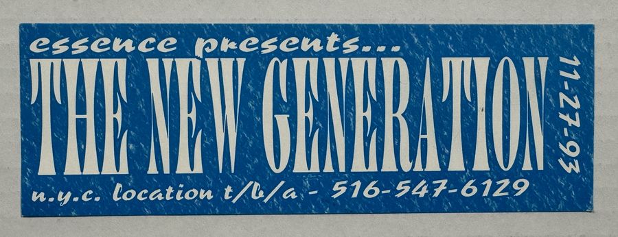 The New Generation (teaser) — flyer, November 27, 1993, New York, NY