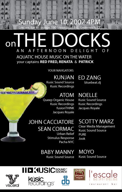On the Docks — flyer, June 10, 2007, Greenwich, CT