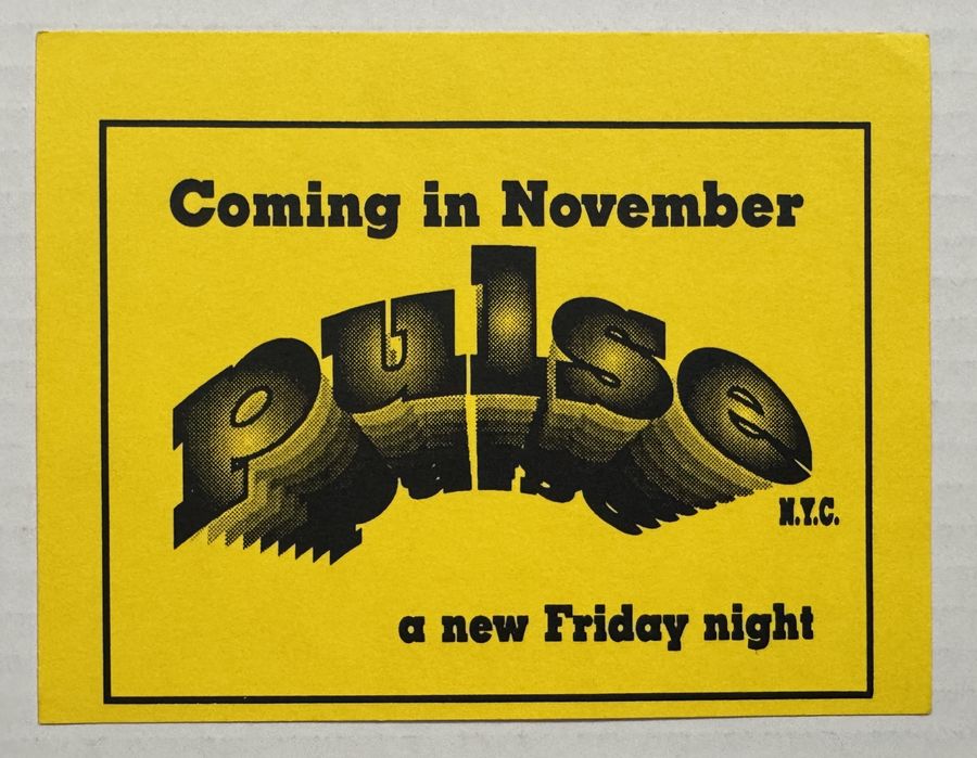 Pulse — A New Friday Night — flyer, November 1993, New York, NY