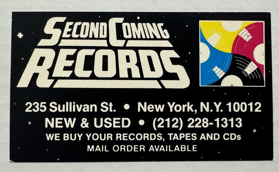 Second Coming Records — flyer, c. 1993, New York, NY