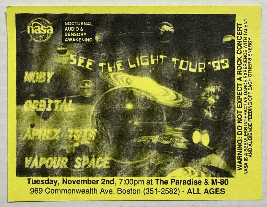 NASA — See the Light Tour '93 — flyer, November 2, 1993, Boston, MA