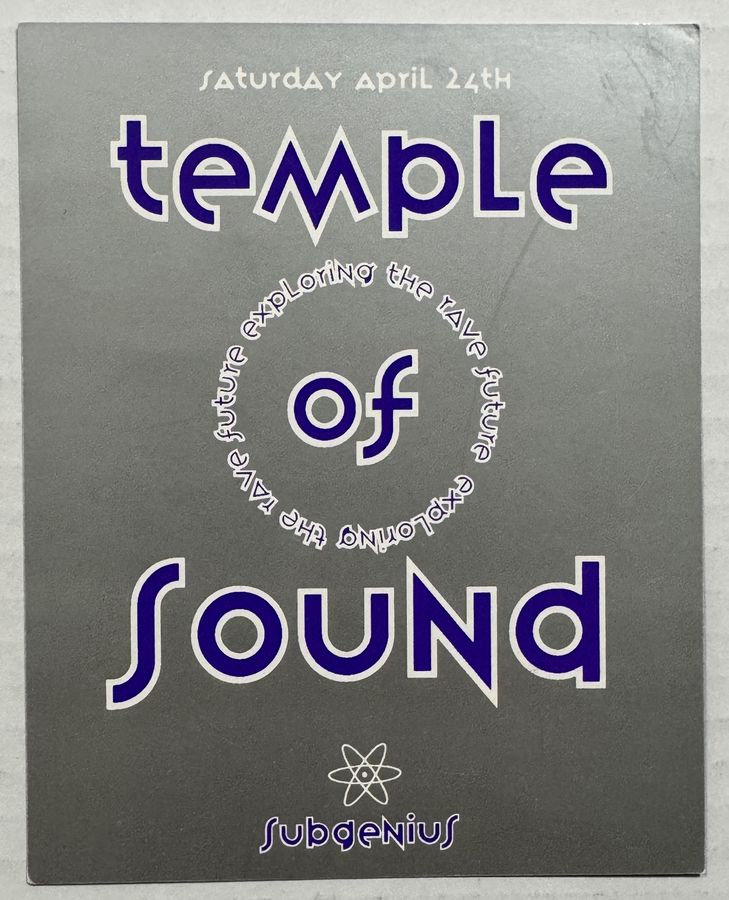 Temple of Sound — flyer, April 24, 1993, New York, NY