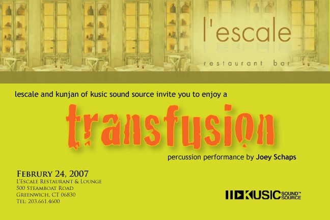 Transfusion — with Joey Schaps — flyer, February 24, 2007, Greenwich, CT