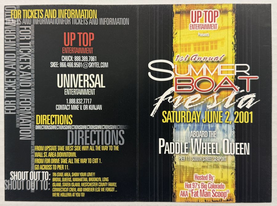 Summer Boat Fiesta — flyer, June 2, 2001, New York, NY